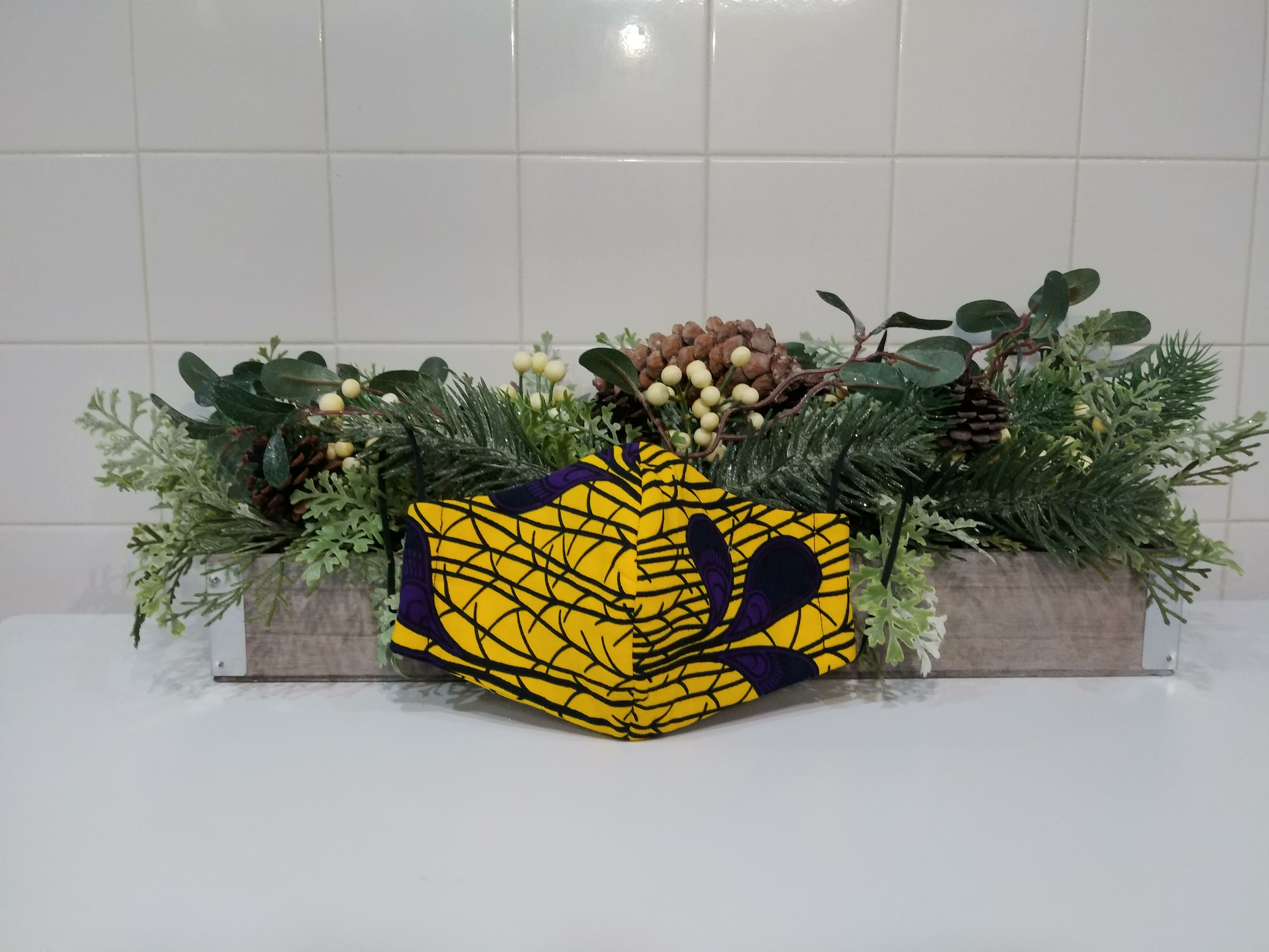 Slim Fit Yellow and Purple COVID-19 Mask