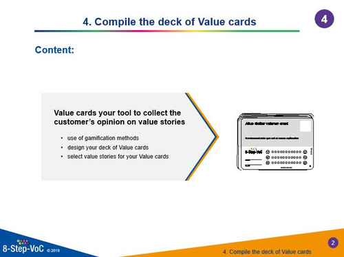 Step 4 Compile the deck of value cards | 8-step-voc