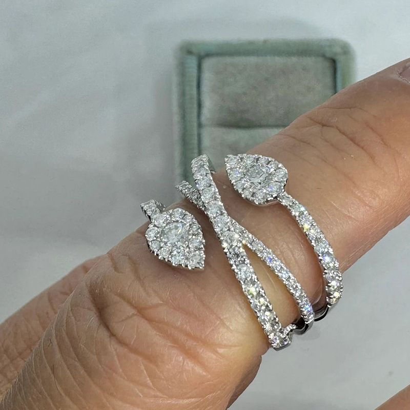 Thumbnail: # Silver Teardrop – 925 Sterling Silver Zirconia Ring
