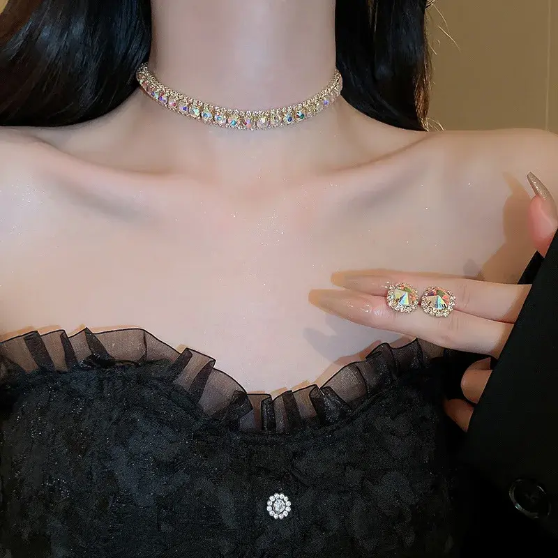 Thumbnail: # Aurora Glow – Crystal Necklace & Earrings Set