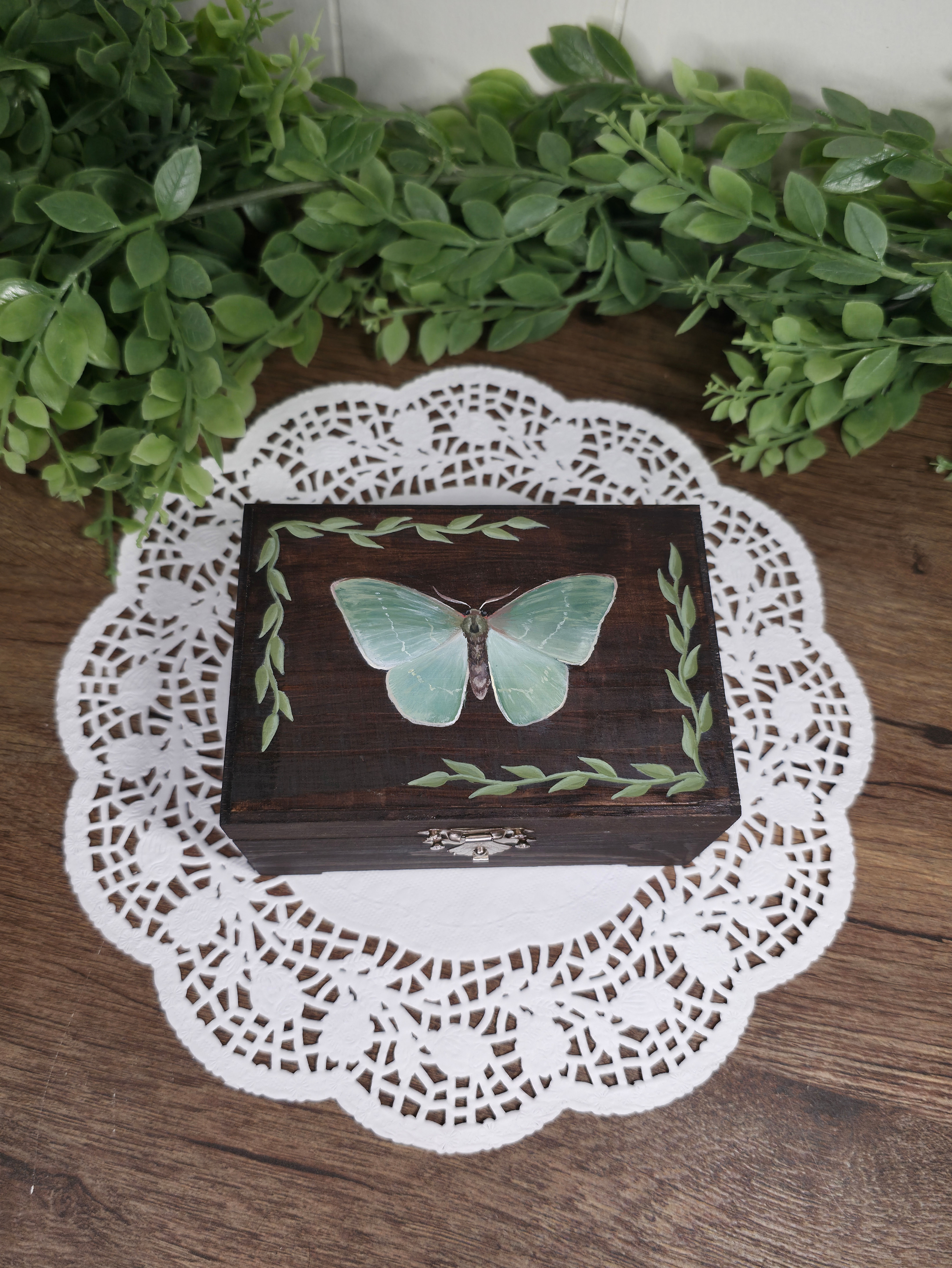 Emerald Moth Jewelry Box