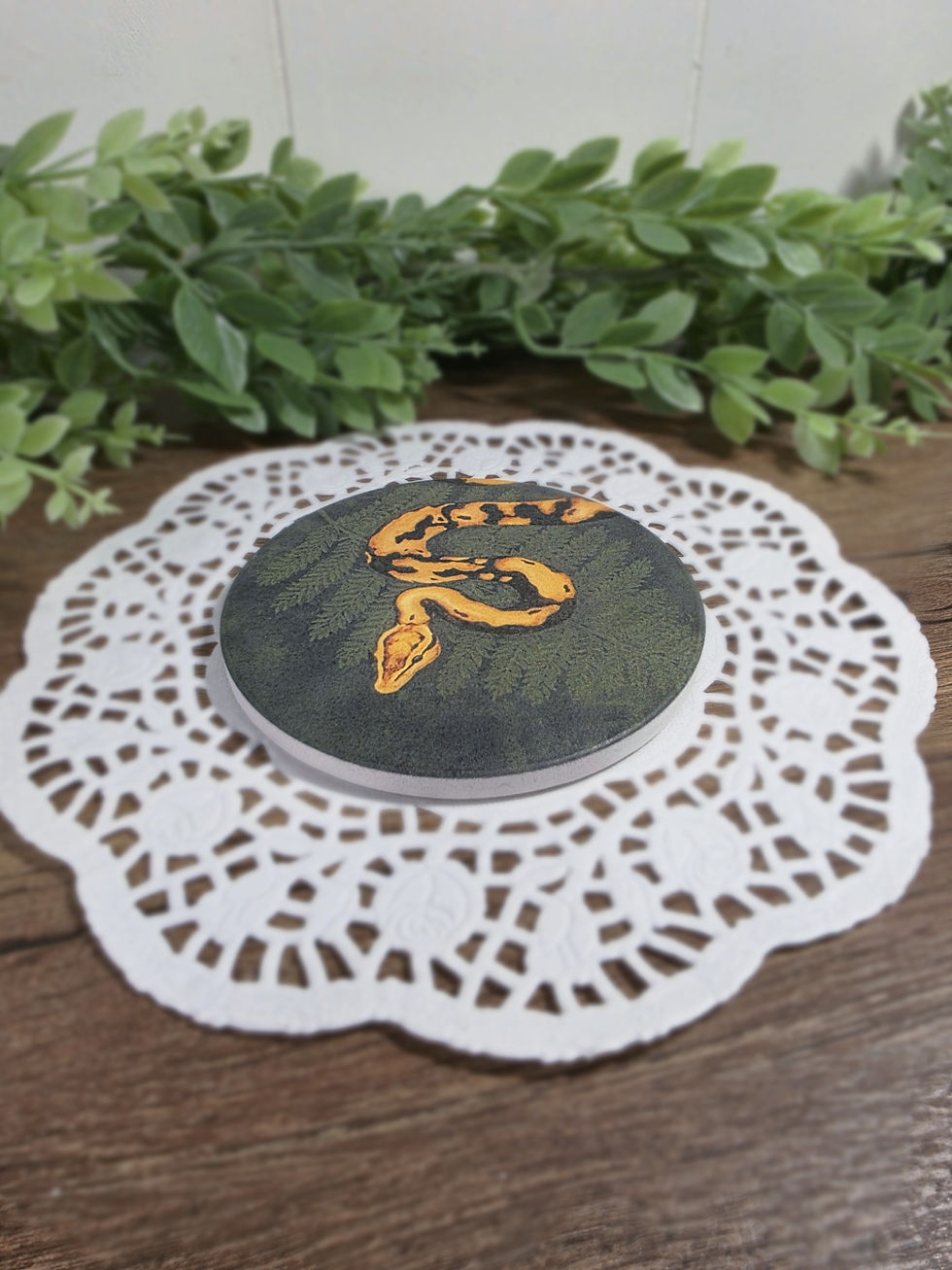 Thumbnail: Snake & Fern Ceramic Coaster