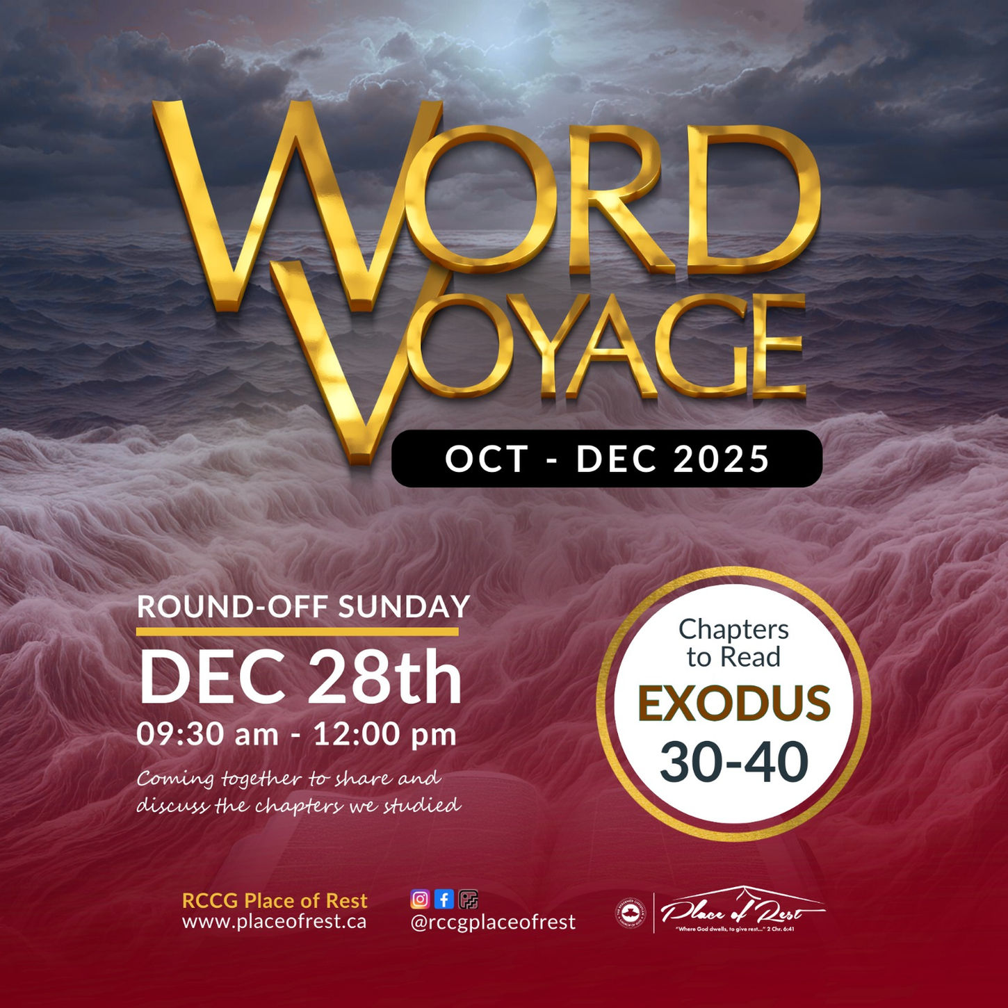 Sharing notes and discussing insights from personal study of Exodus 30 - 40.