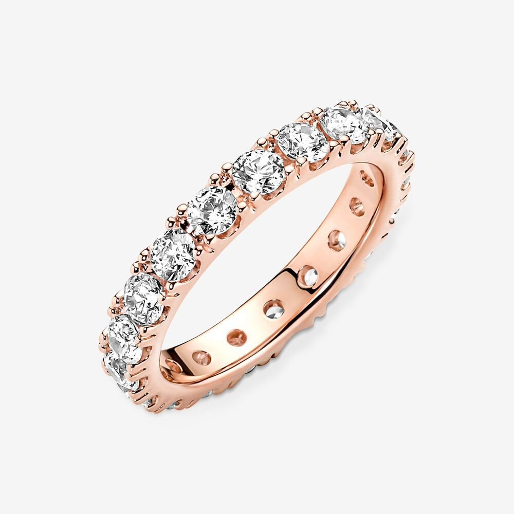 Sparkling Row Eternity Rose Ring
