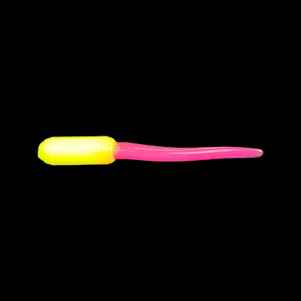 Brush Hammer Melon Berry fishing lure on black background