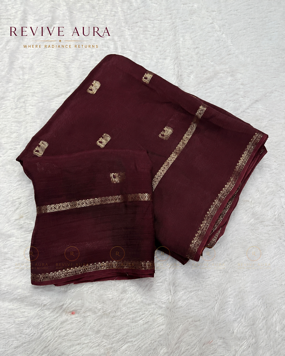 Thumbnail: Pure Viscose Soft Crep Saree with Blouse