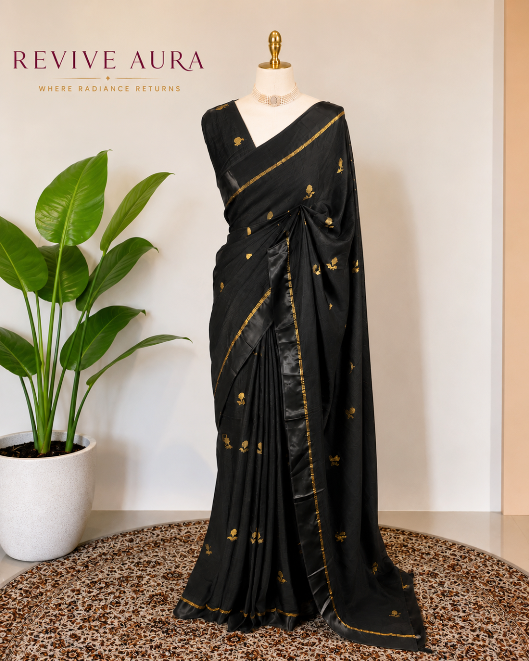 Pure Chinon Viscose Saree with Blouse