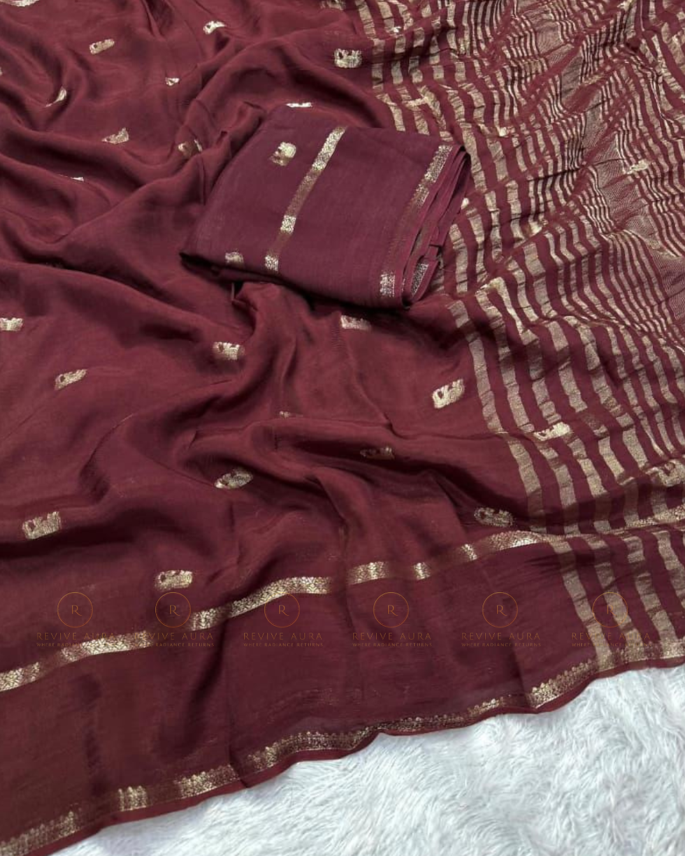 Thumbnail: Pure Viscose Soft Crep Saree with Blouse