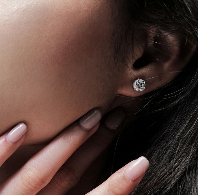 Solitaire Earrings Lab Grown Diamonds Jakarta Anting Solitaire Berlian Lab Indonesia