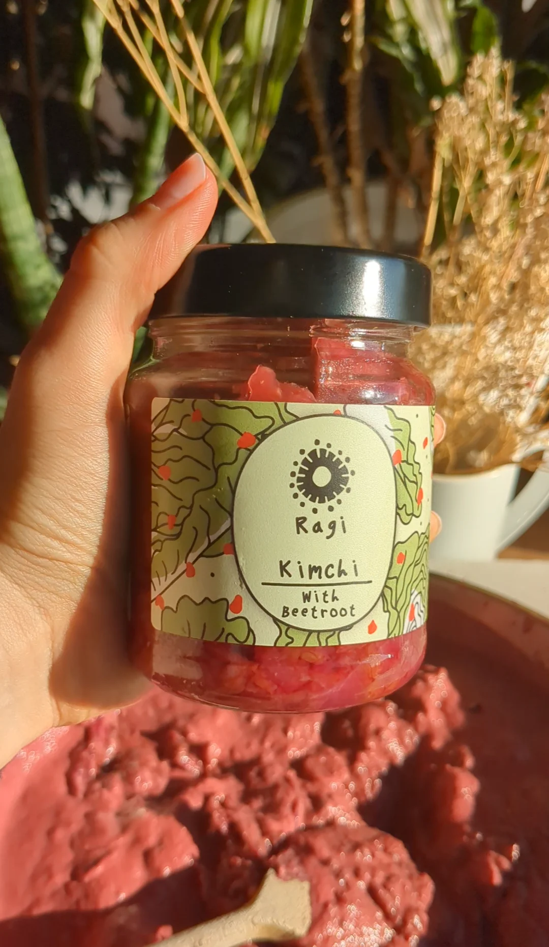 ragi kimchi à la betterave