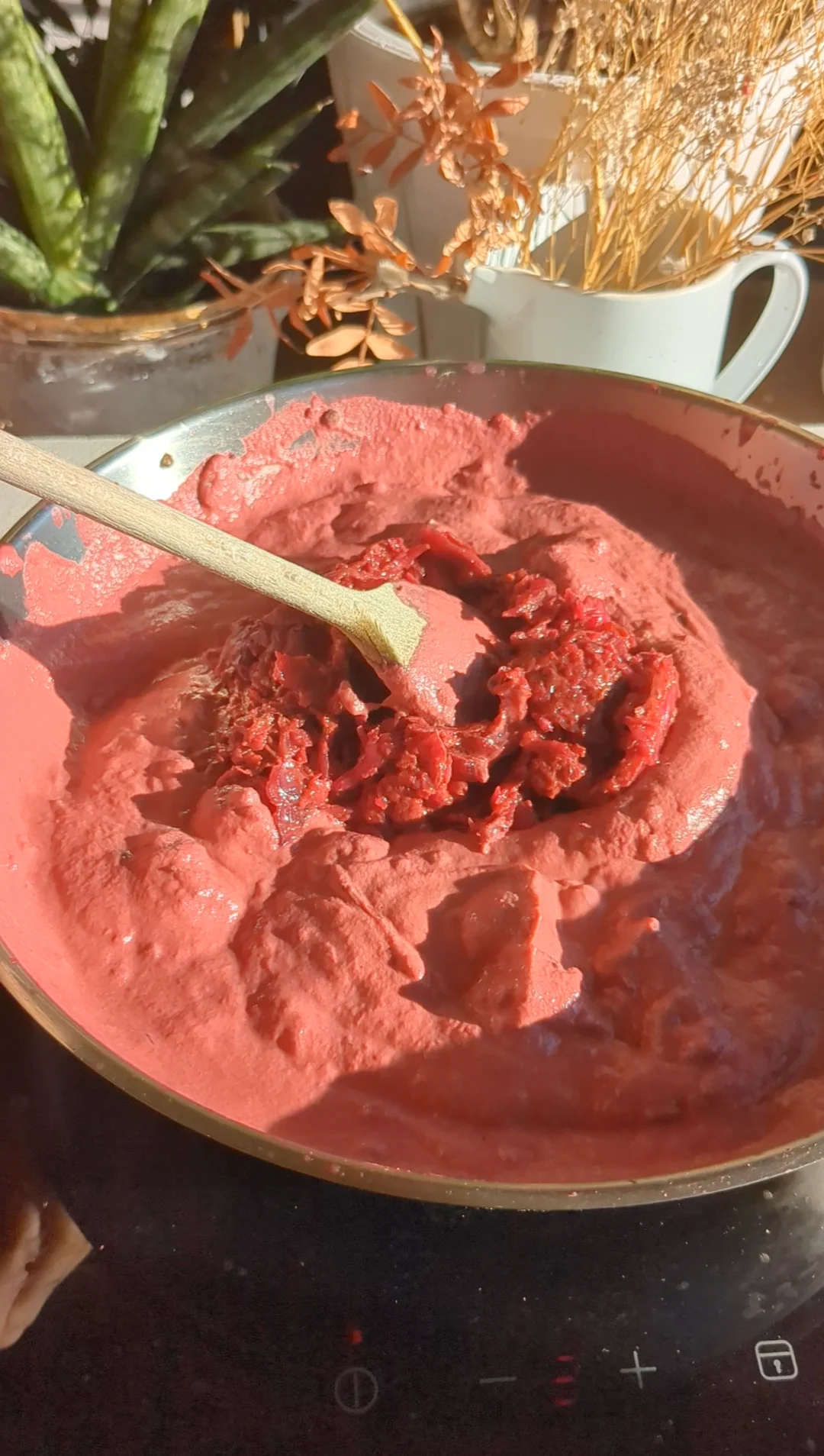 beetroot sauce with beetroot kimchi