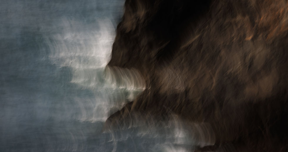 Waves collide against the bluff at Porthgain on the Pembrokeshire National Park.