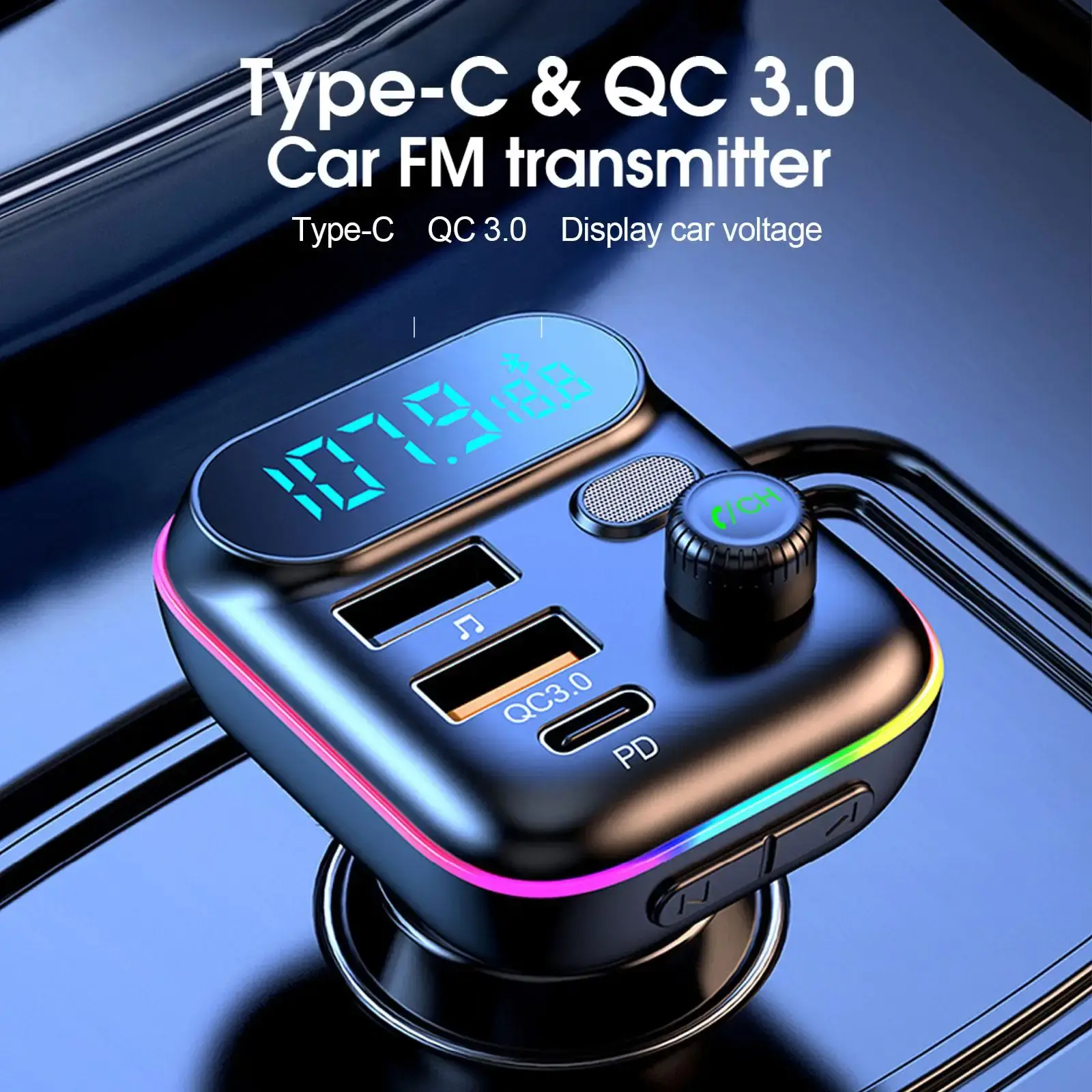 Car Bluetooth FM Transmitter Fast Charger Electronic Accessories