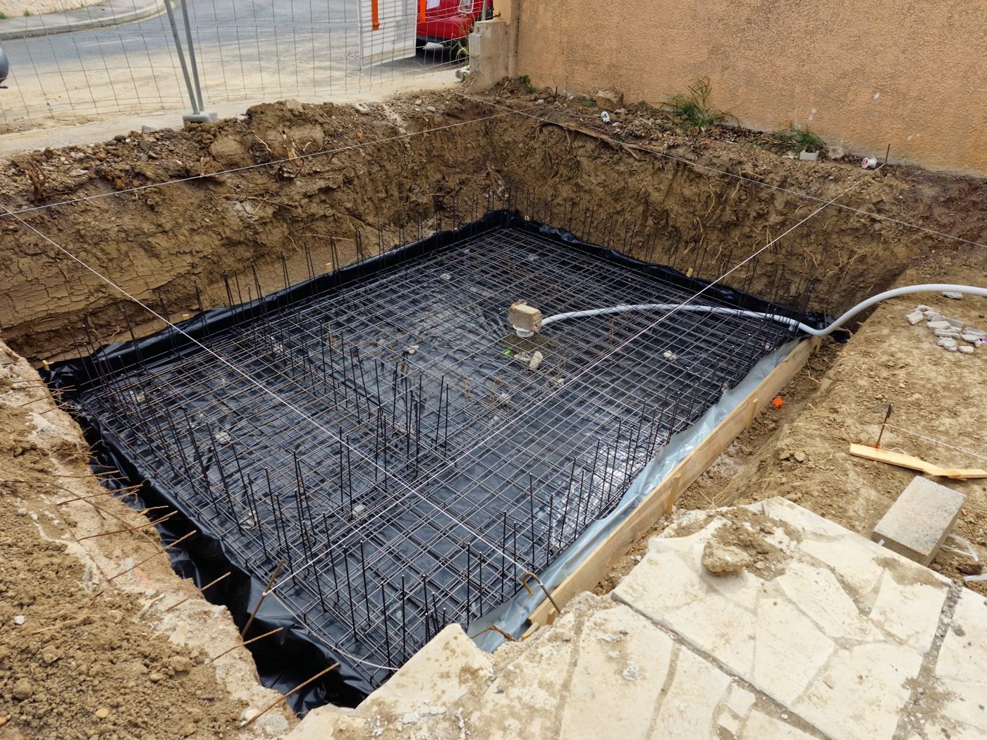 Ferraillage du radier d'une piscine
