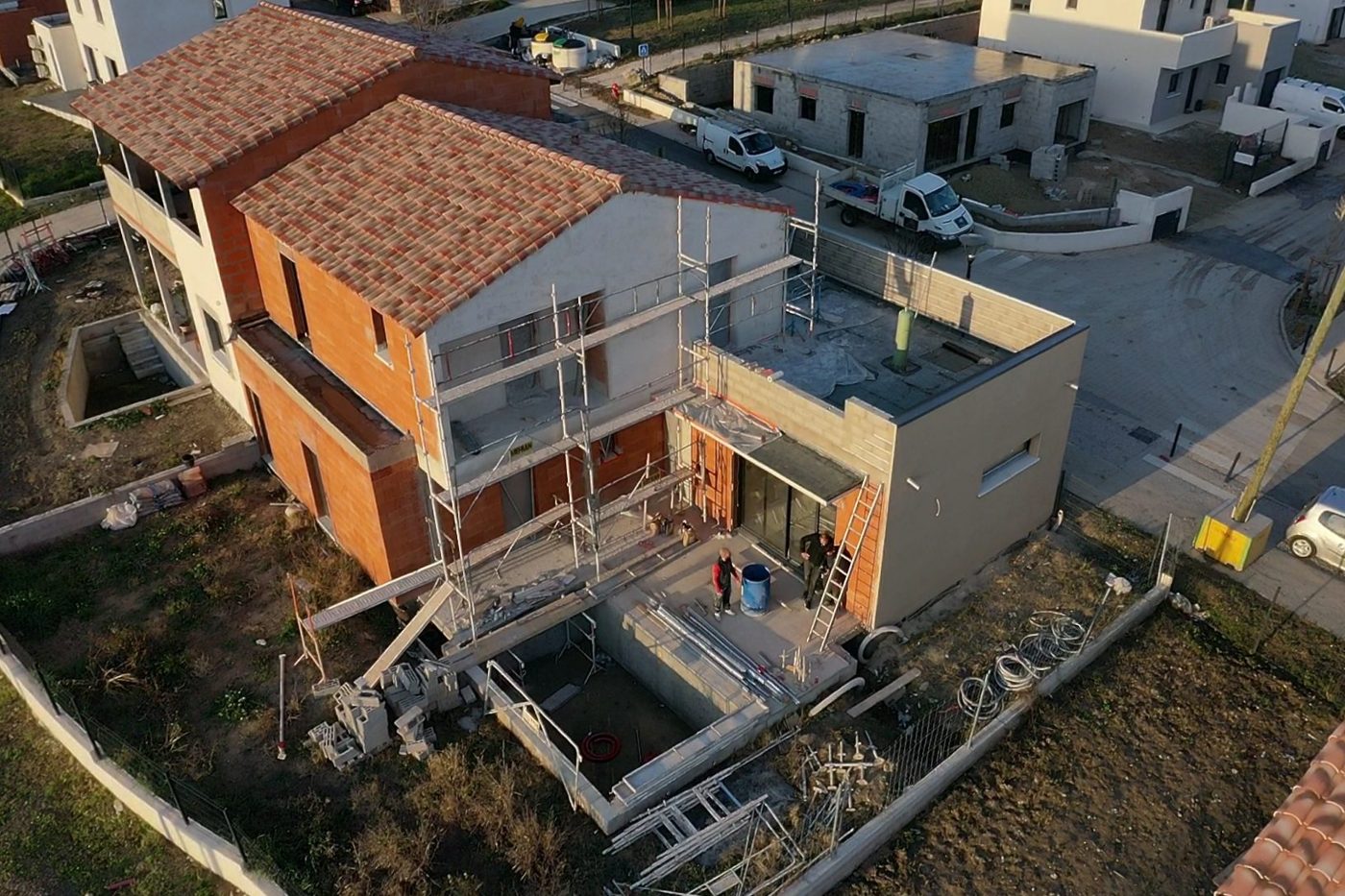 Maison R+1 en cours de finition