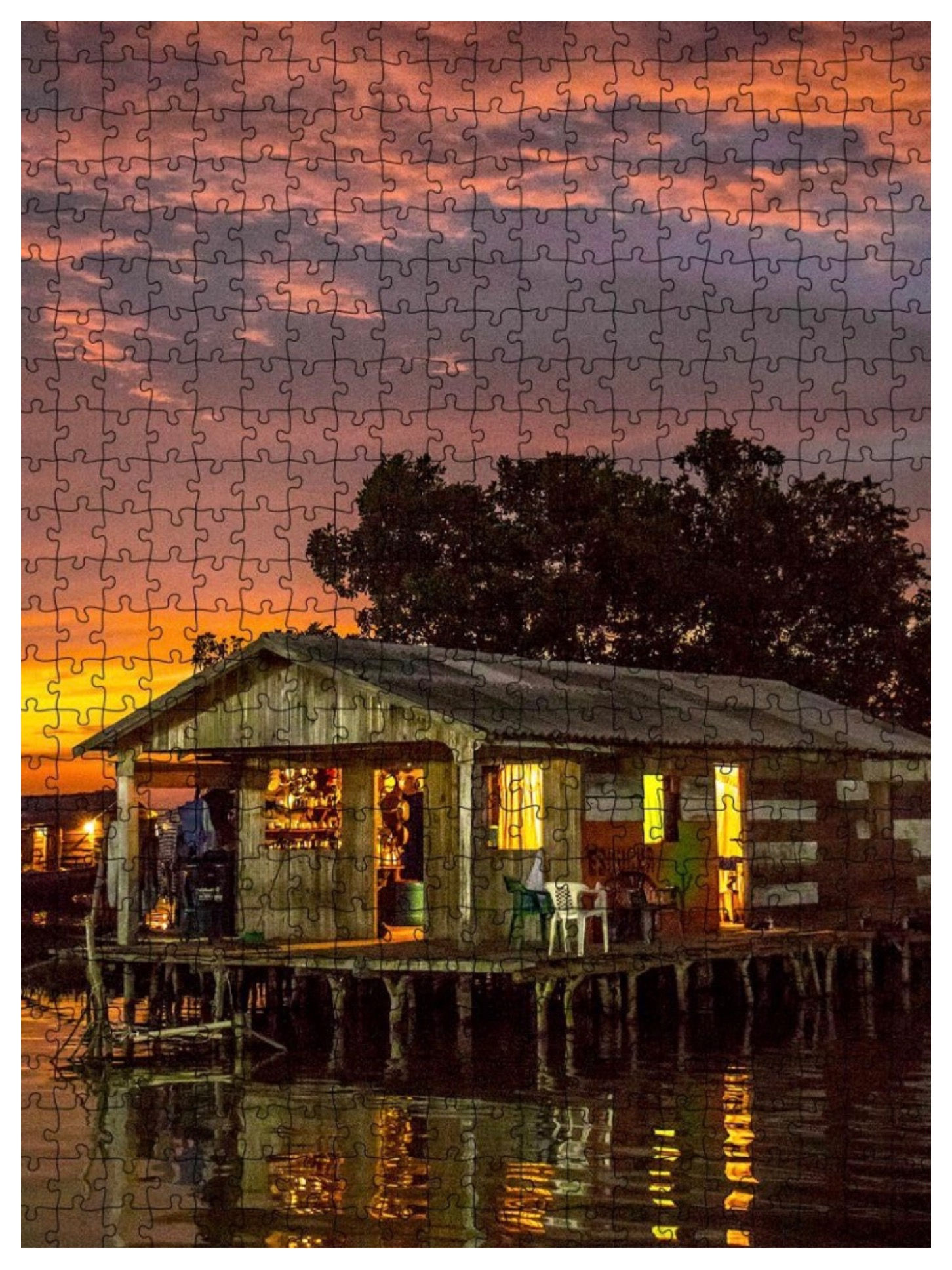 Rompecabezas "Cae la noche en Nueva Venecia" - 300 fichas