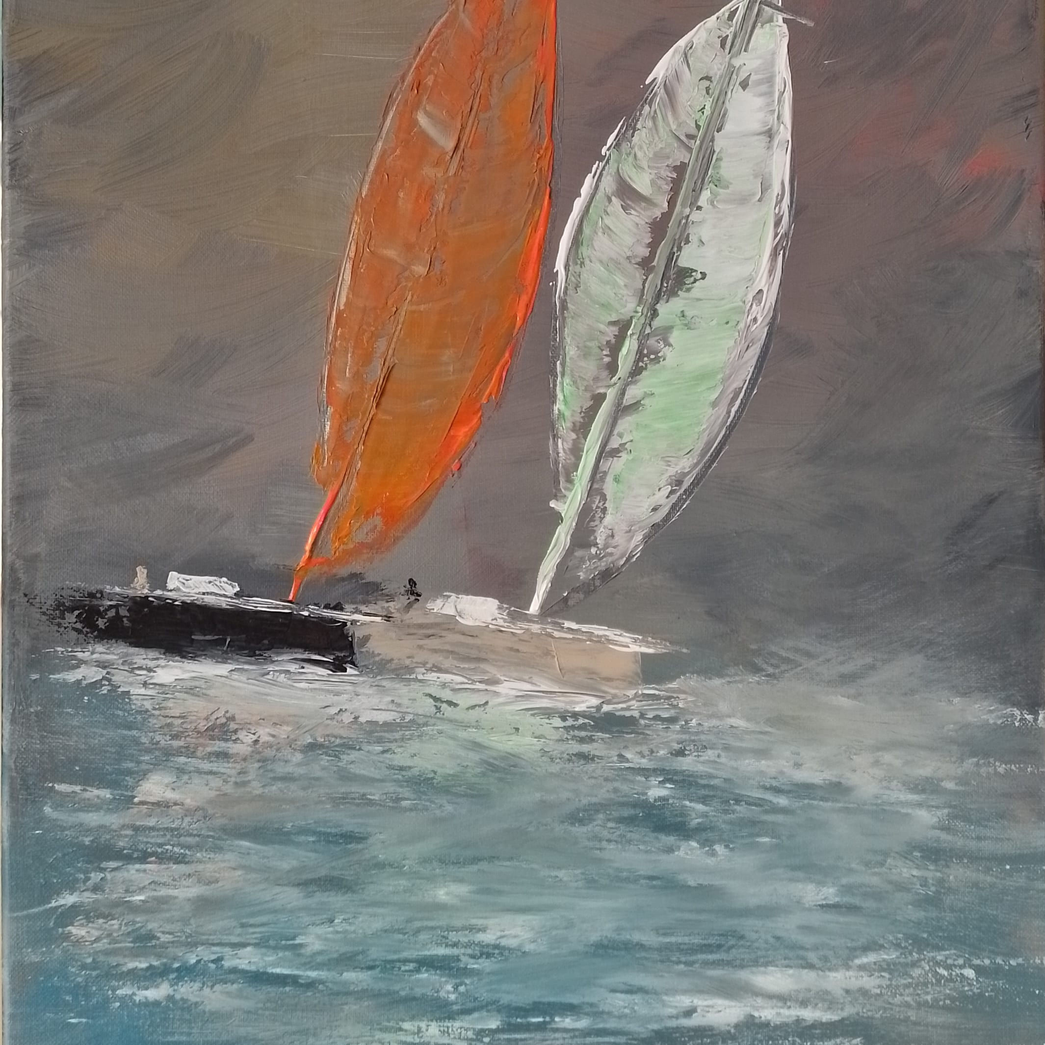 Le haut de la vague 40x50