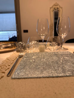 COMPOSIZIONE FOGLIA ORO/ARGENTO