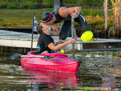Kissing before the swim