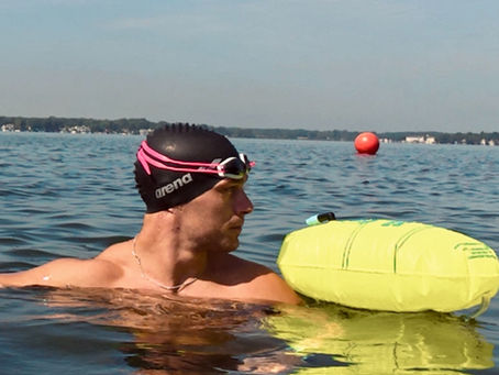 Swimmer looking into the distance