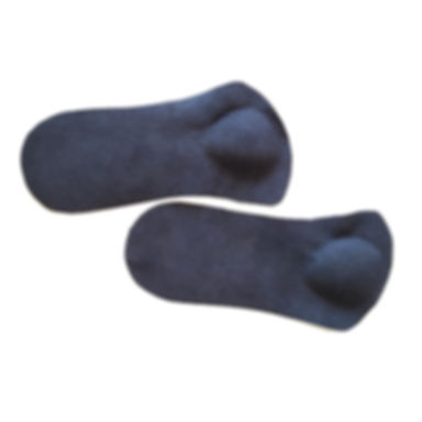A pair of black Paris made Metatarsal Pad insoles for metatarsal support