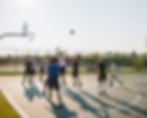 Teenage boys which osgood-schlatter disease playing basketball
