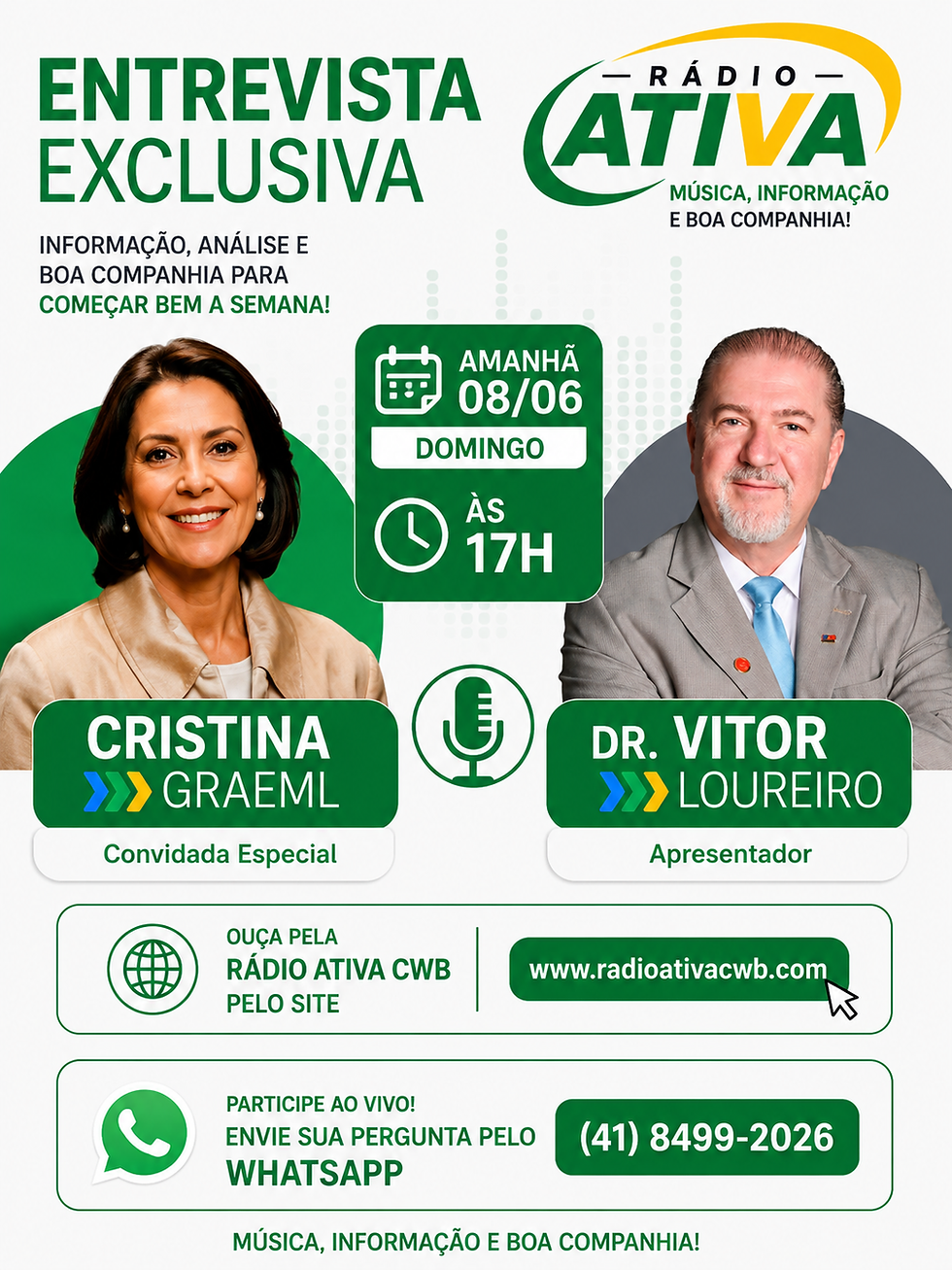 Cristina Graeml participa do Programa SINAP no Ar nesta segunda-feira, às 17h