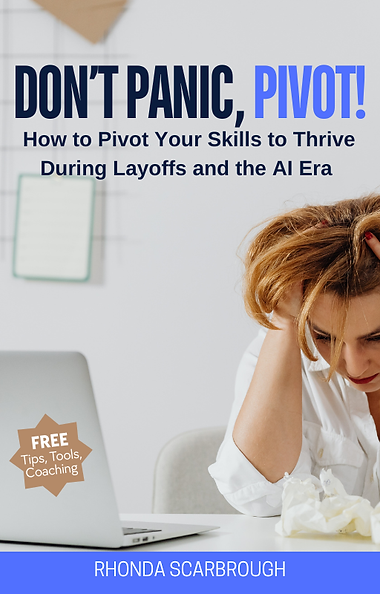 Don't Panic, Pivot! eBook cover on career pivot strategies during AI disruption
