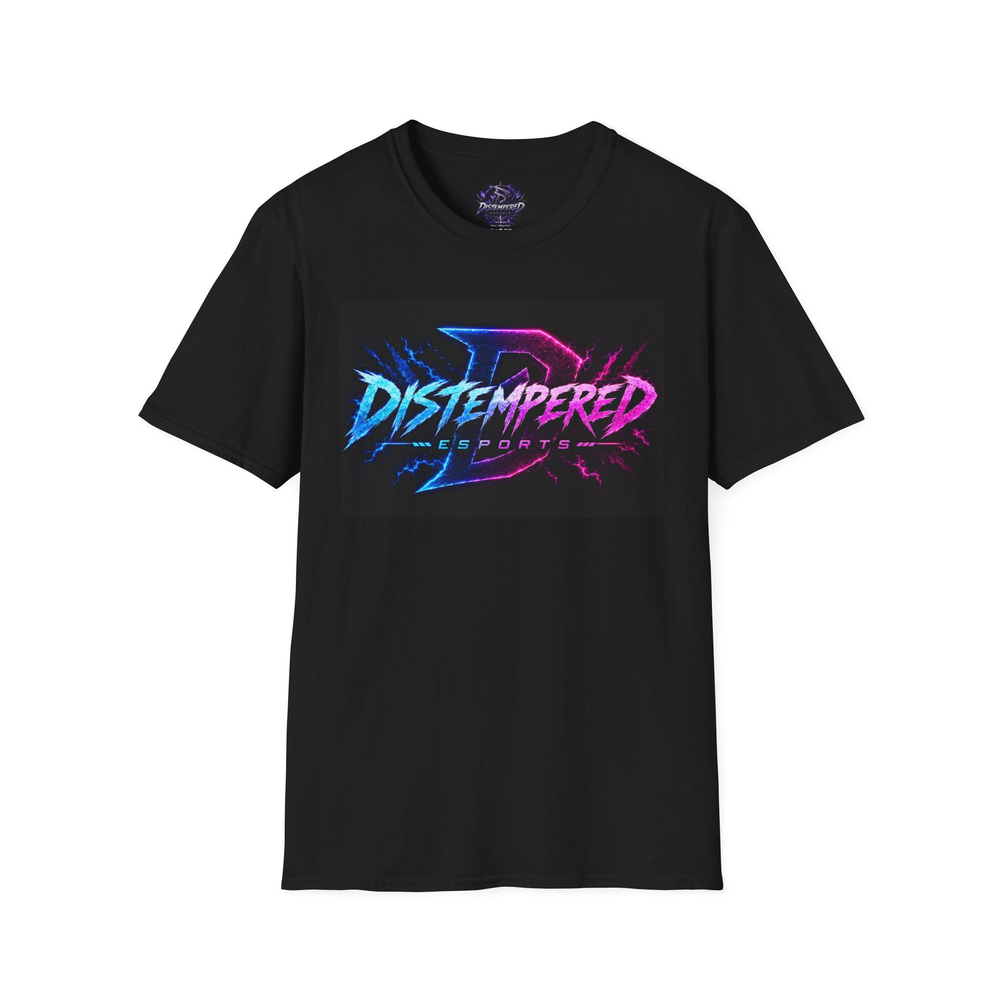 Esports T‑Shirt — Distempered Retro Neon Logo Tee