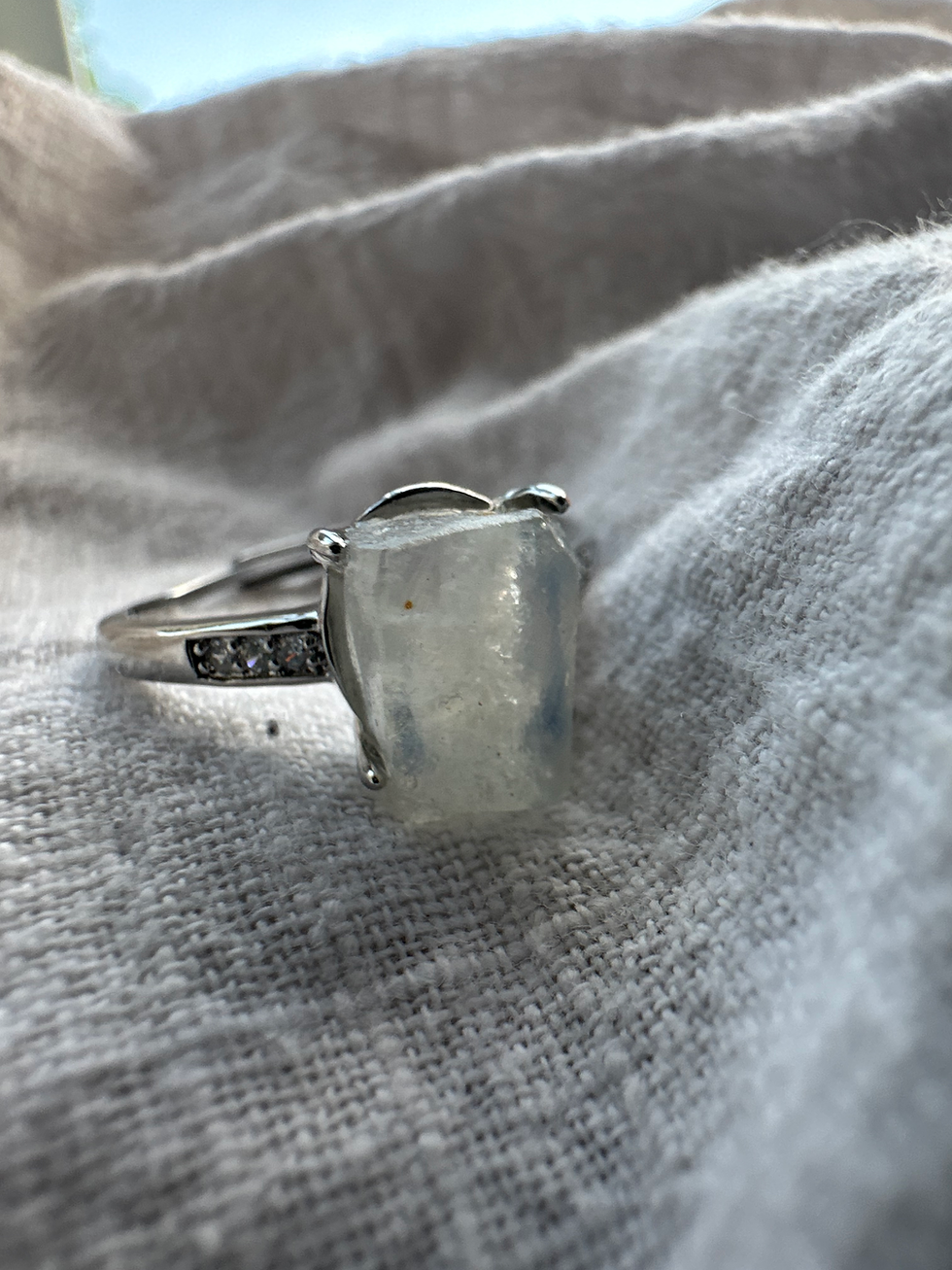 Thumbnail: Raw Moonstone Ring