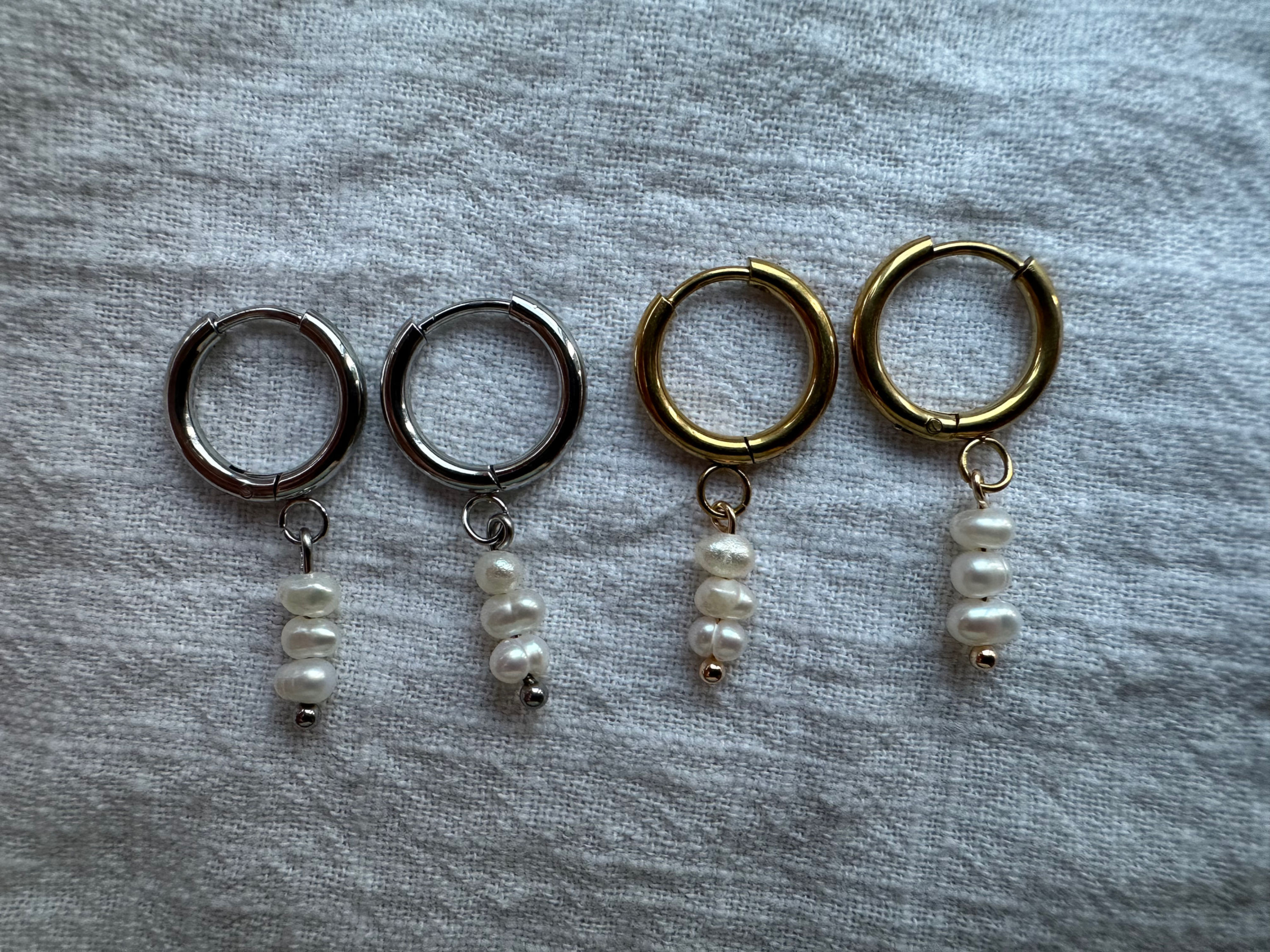 Pearl Huggie hoop earrings