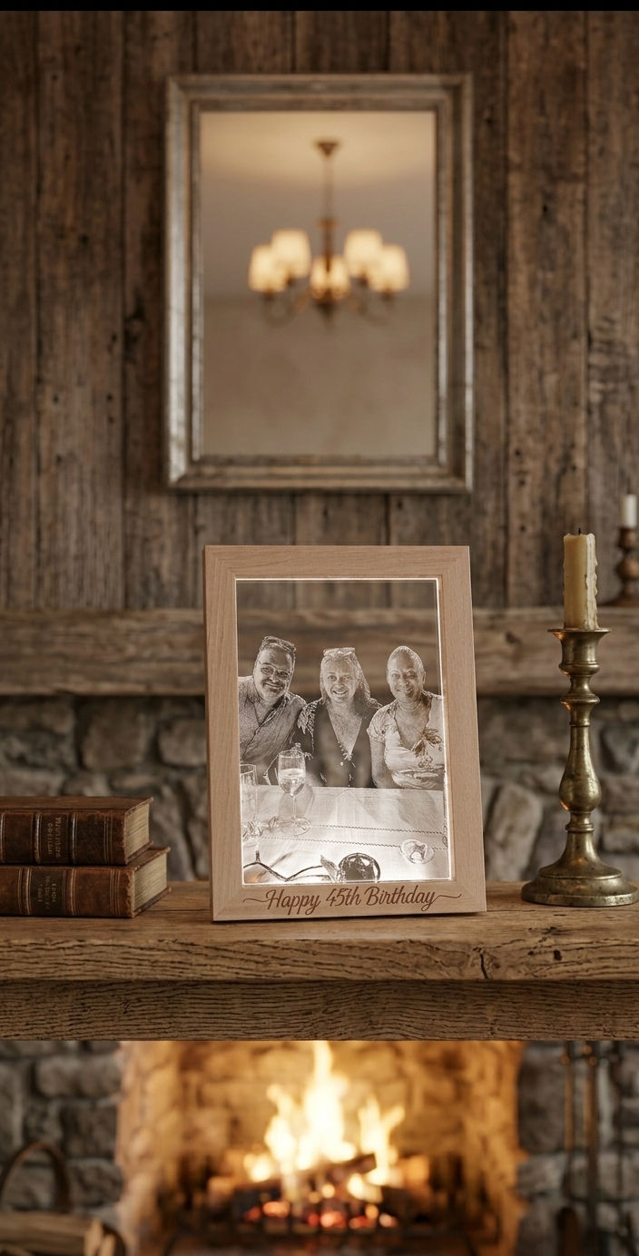 Light Up Your Memories With This Ilumated Wood Frame Rgb Light.