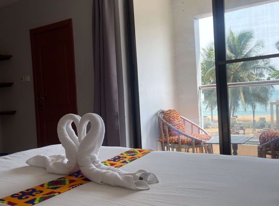 Pool view bedroom in Cape Coast