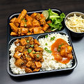 indaian rice meal tray with veg gravy sa