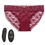 Thumbnail: Remote Control Lace Panty Set-Burgundy L/XL