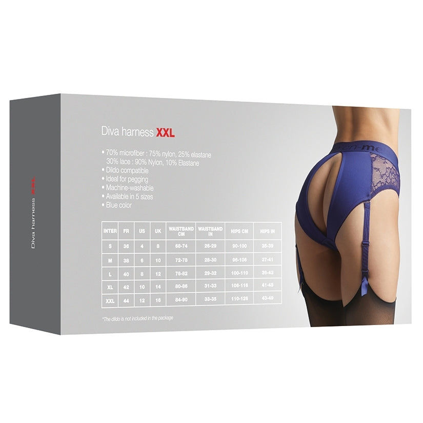 Thumbnail: Strap On Me Harness Lingerie Diva-Night Blue XXL