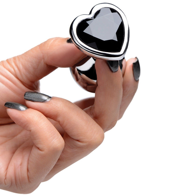 Thumbnail: Booty Sparks Black Heart Gem Anal Plug-Medium