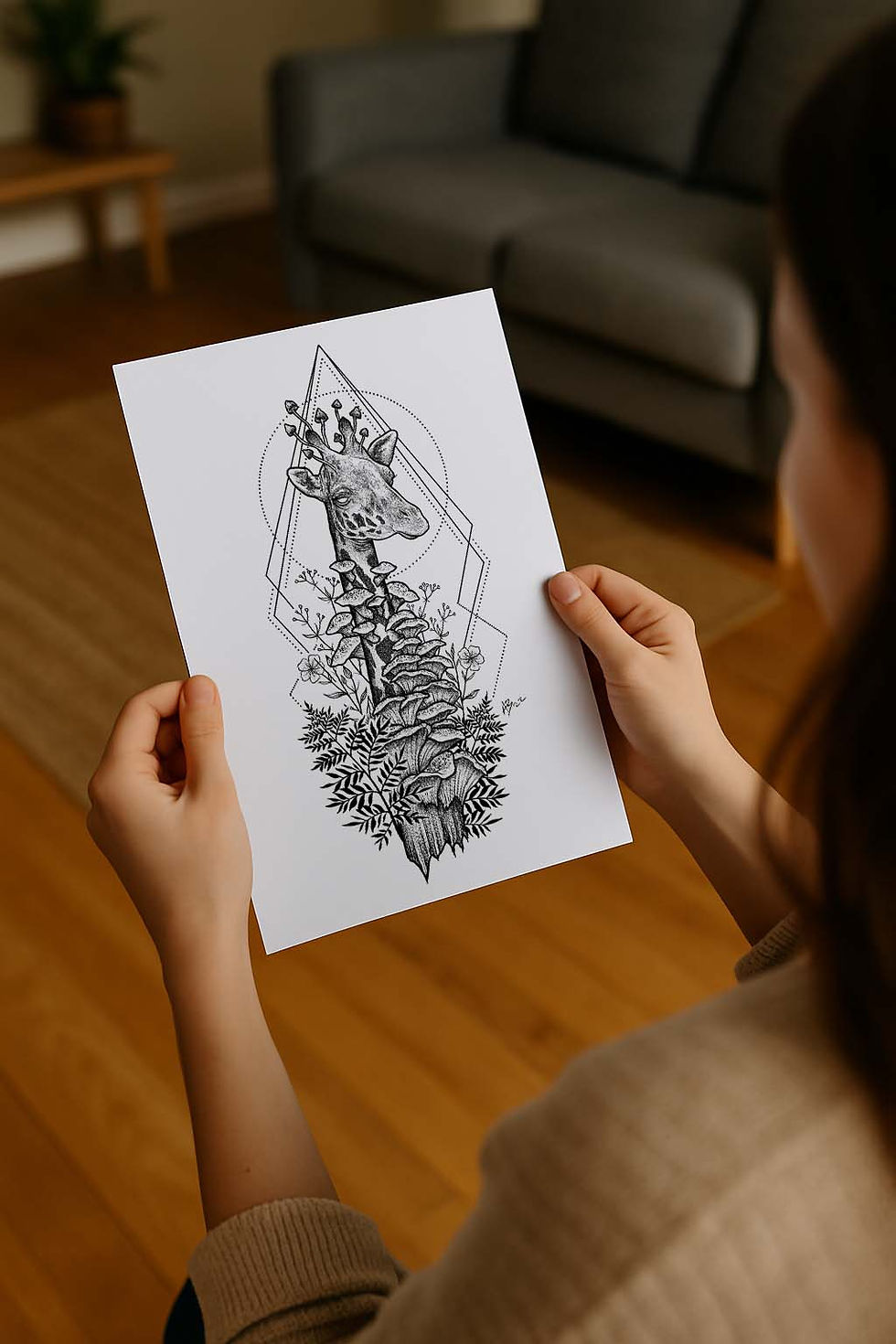 Thumbnail: Giraffe & Fungi - Print