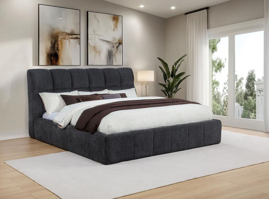 Thumbnail: Nollet Upholstered  Platform Bed Grey