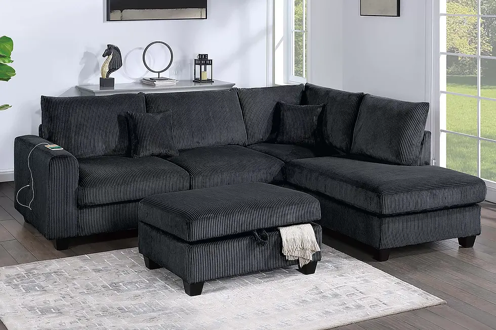 Thumbnail: RAF Chaise + LAF Sofa W/ USB Port + Storage Ottoman
