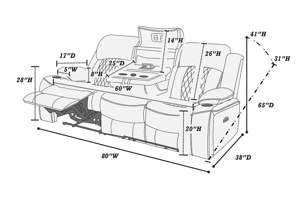 Thumbnail: Charcoal Power Reclining Sofa