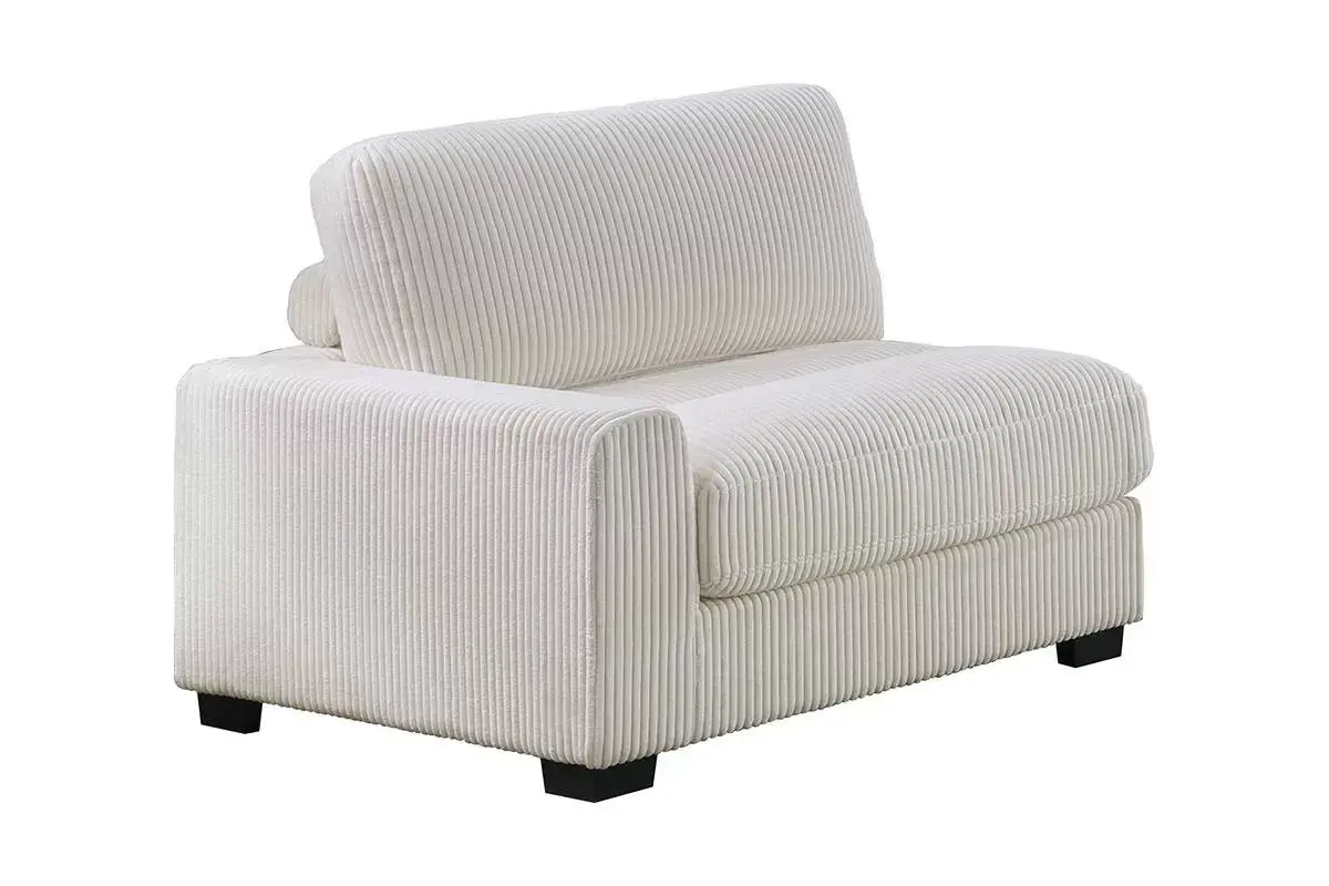 Left Arm Facing Chair Ivory & Gray