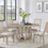 Thumbnail: Trofello White Washed 5 pc. Round Dining Table Set