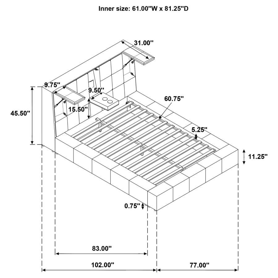 Thumbnail: Dreux Upholstered Panel Platform Bed Cream