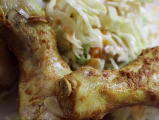 Curried chicken drumsticks with tropical slaw - UltraCore FREE Recipes