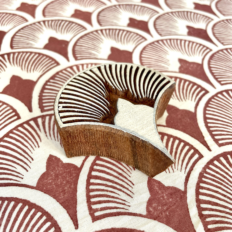 Thumbnail: Blockprint Stamp Art Deco Style Leaf M193