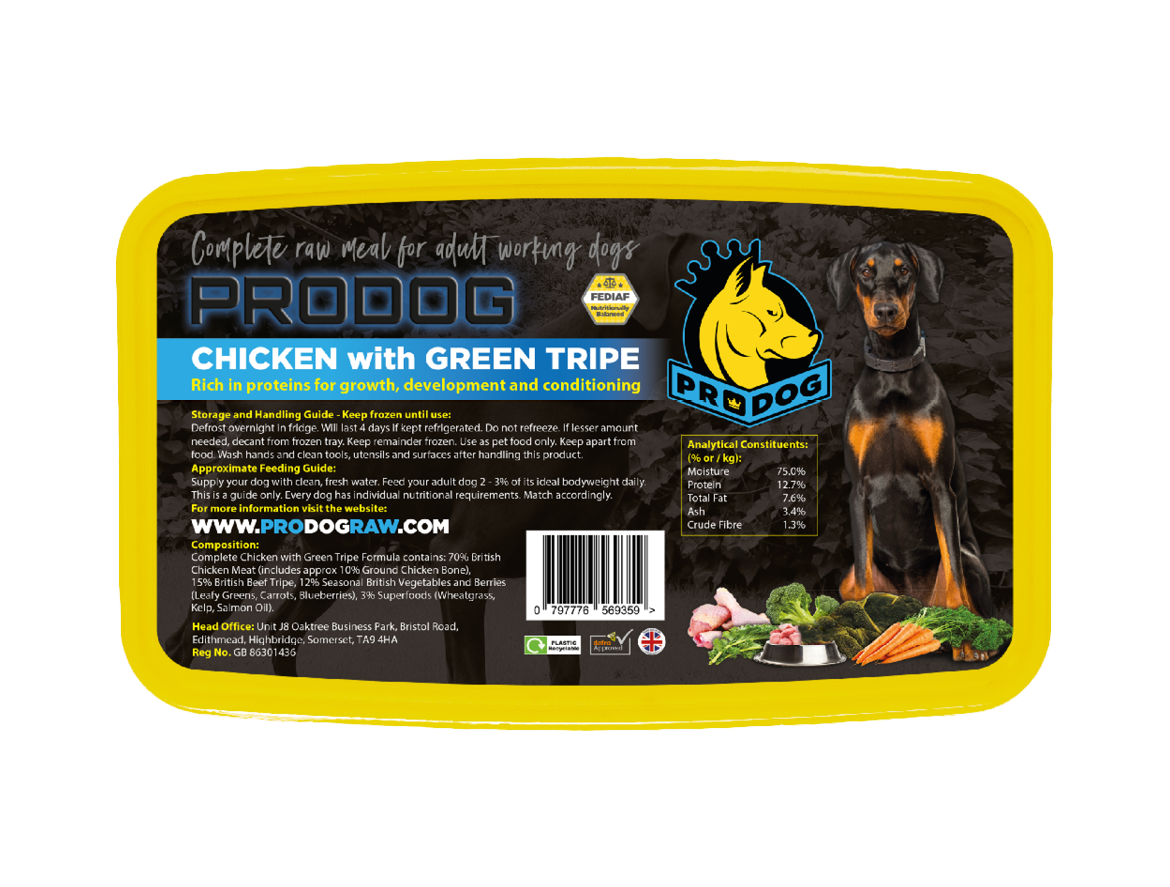 ProDog Complete Green Tripe with Raw Chicken Formula
