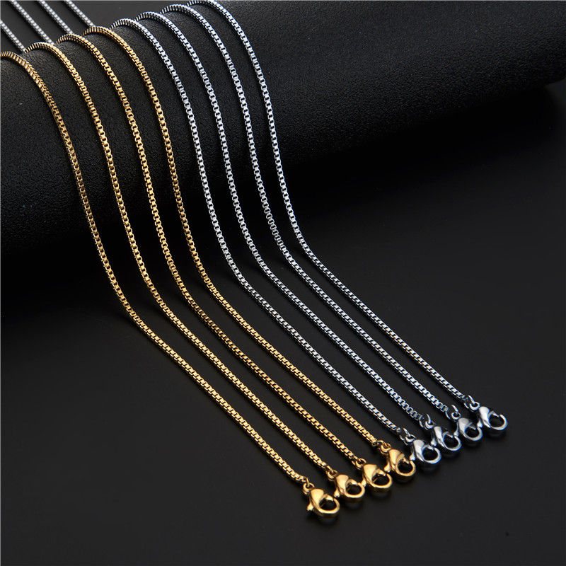 Thumbnail: High Quality 3mm 30 Inch Yellow Gold Adjustable Chain Necklace Stainless Steel