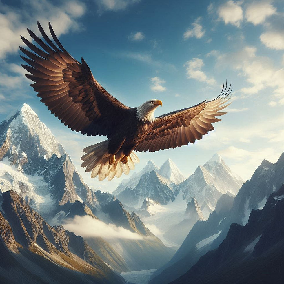 Like a majestic eagle, we can soar above the rugged mountain peaks of our adversity, embodying the spirit of Isaiah 40:31: "But those who hope in the Lord will renew their strength. They will soar on wings like eagles; they will run and not grow weary, they will walk and not be faint."