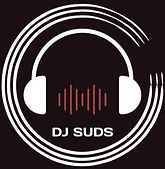 DJ Suds Logo made up of the name and headphones logo